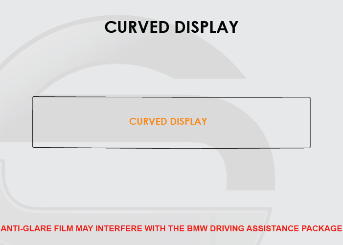 BMW Curved Display Screen ProTech Kit Anti-Glare warning for BMW Driving Assistance Professional. Helps prevent scratches and minimizes fingerprints to keep your screens looking new.