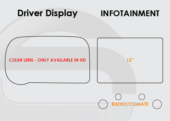 2021-2025 Ford Bronco Screen ProTech Kit Driver Display 12in Infotainment