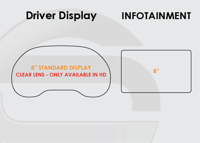 2023-2026 Ford F350 Screen ProTech Kit Analog Driver Display + 8” Infotainment. Screen protector film adds a durable barrier against scratches, scuffs, fingerprints, and smudges.