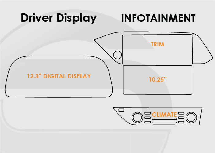 2020-2023 Hyundai Sonata Screen ProTech Kit 12.3in Digital Driver Display 10.25in Infotainment Trim Climate