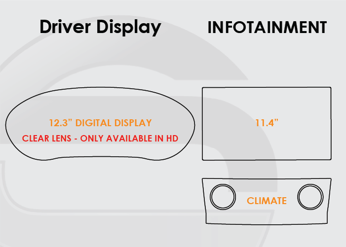 2021-2024 Jaguar E-Pace Screen ProTech Kit 12.3in Digital Driver Display 11.4in Infotainment Climate