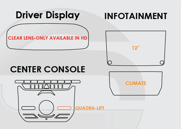 2022-2026 Grand Wagoneer Screen ProTech Kit Driver Display Infotainment Climate Center Console. Designed to resist scratching and lessen fingerprint marks on your screens.