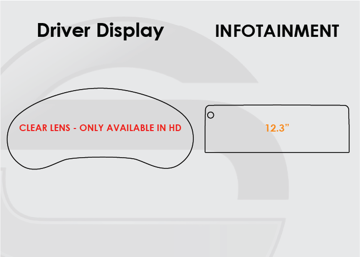 2025-2026 Mazda CX-70 Screen ProTech Kit. Driver Display 12.3" Infotainment with knob. Protect your screens from scratches and resist fingerprints.
