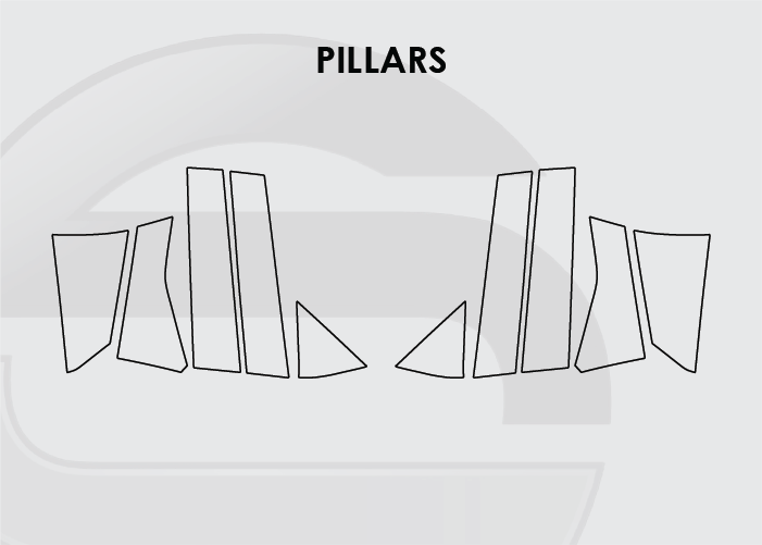2025 Nissan Kicks Screen ProTech Kit Pillars. Shields your screens from scratches and helps reduce greasy fingerprints.