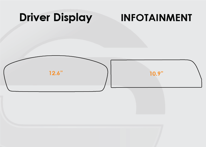 Diagram of 2025 Porsche 911 Screen ProTech Kit with 12.6" Digital Driver Display 10.9" Infotainment