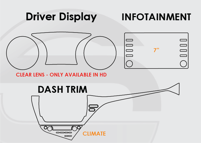 2021-2024 Toyota Camry Screen ProTech Kit Driver Display 7in Infotainment Dash Trim Climate. Designed to resist scratching and lessen fingerprint marks on your screens.