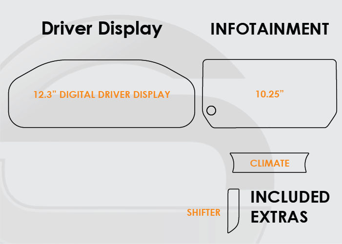 2023-2025 Toyota Rav4 Screen ProTech Kit 12.3in Digital Driver Display 10.25in Infotainment Climate Shifter. Shields your screens from scratches and helps reduce greasy fingerprints.