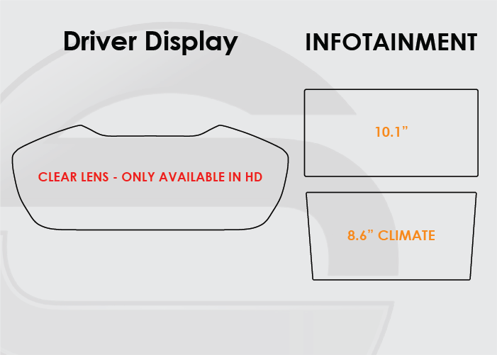 2019-2024 Lamborghini Urus Screen ProTech Kit Driver Display 10.1" Infotainment 8.6" Climate