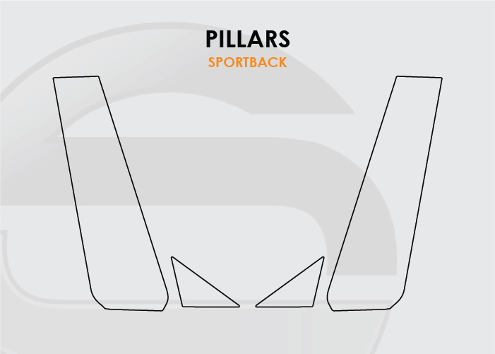 2018-2024 Audi A5 Sport Back Pillars Screen ProTech Kit