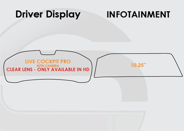 2022-2024 BMW 2 Series Screen ProTech Kit Live Cockpit Pro Driver Display and 10.25in Infotainment Diagram