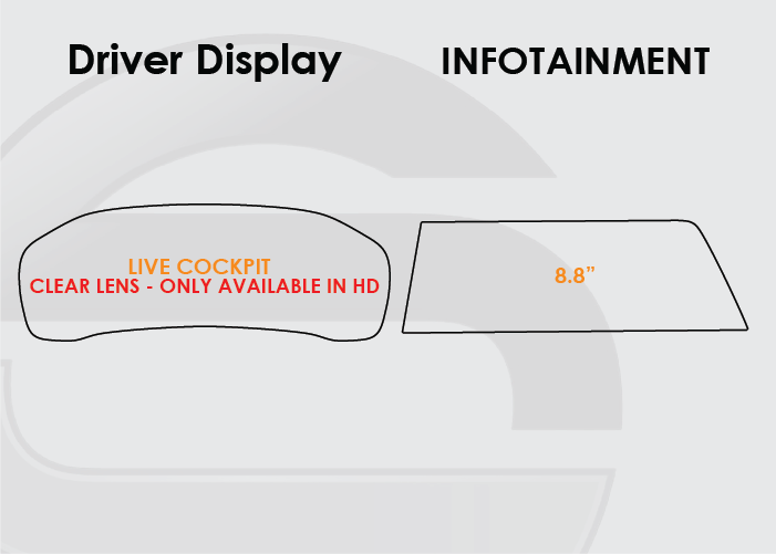 2022-2024 BMW 2 Series Screen ProTech Kit Live Cockpit Driver Display and 8.8in Infotainment Diagram