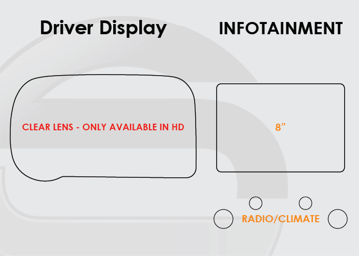 2021-2025 Ford Bronco Screen ProTech Kit Driver Display 8in Infotainment