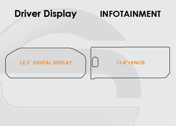 2026 GMC Sierra Screen ProTech Kit 12.3" Digital Driver Display Split 13.4" Infotainment Knob. Resist scratches, reduce fingerprints on screens.
