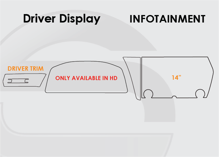2024-2025 Lexus RZ Screen ProTech Kit Driver Display 14in Infotainment Driver Trim