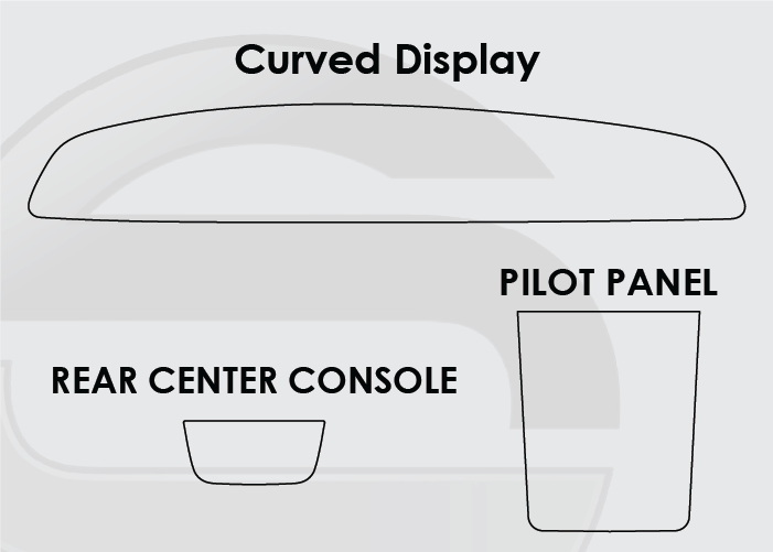 2022-2026 Lucid Air Screen ProTech Kit Curved Display Glass Cockpit Pilot Panel and Rear Center Console. Protects against everyday scratches and reduces fingerprint buildup on screens.