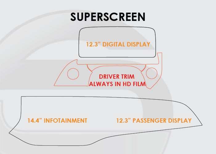 2024-2026 Mercedes E Class Screen ProTech Kit 12.3in Driver Display with Super Screen. Helps keep screens scratch-resistant with fewer fingerprints and smudges.