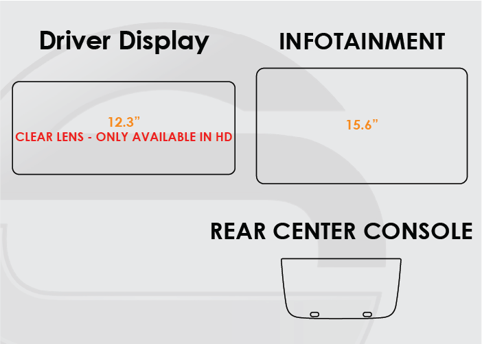2022-2025 Rivian R1 Screen ProTech Kit Driver Display 15.6in Infotainment Rear Center Console