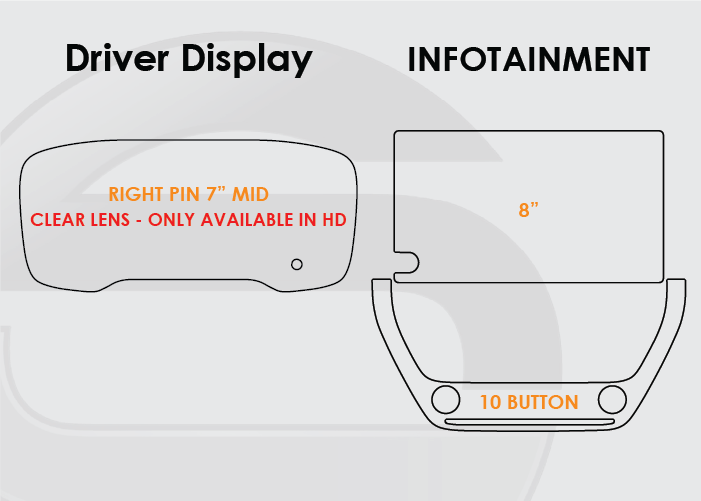 2023-2024 Toyota Corolla Screen ProTech Kit Right Pin 7in Driver Display 8in Infotainment 10 Button Lower Screen