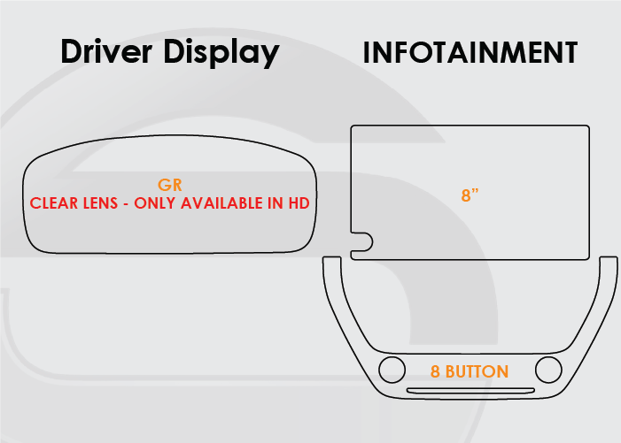 2023-2025 Toyota GR Corolla Screen ProTech Kit Driver Display 8in Infotainment 8 Button Lower Screen