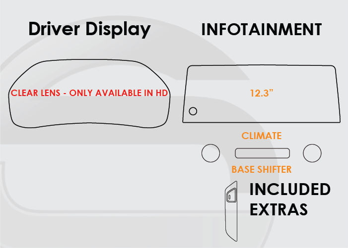 2024-2025 Toyota Grand Highlander Screen ProTech Kit Driver Display 12.3in Infotainment Climate Shifter