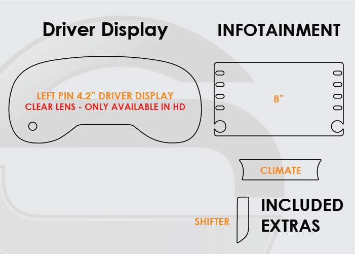 2019-2022 Toyota Rav4 Screen ProTech Kit 4.2in Driver Display 8in Infotainment Climate Shifter