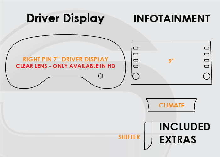 2023-2025 Toyota Rav4 Screen ProTech Kit 7in Driver Display 9in Infotainment Climate Shifter