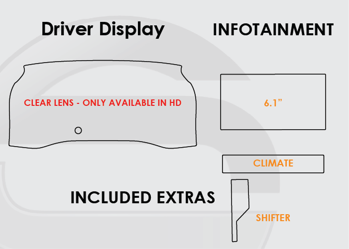 2016-2019 Toyota Tacoma Screen ProTech Kit Driver Display 6.1in Infotainment Climate Shifter