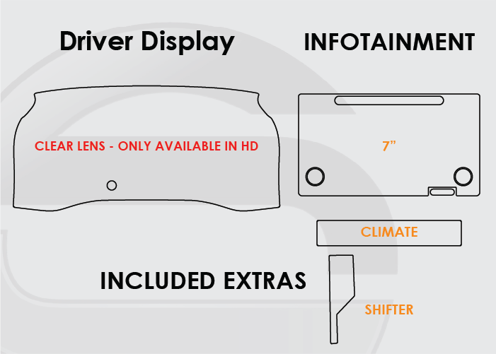 2016-2019 Toyota Tacoma Screen ProTech Kit Driver Display 7in Infotainment Climate Shifter