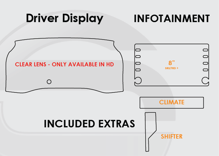 2020-2023 Toyota Tacoma Screen ProTech Kit Driver Display 8in Infotainment Climate Shifter