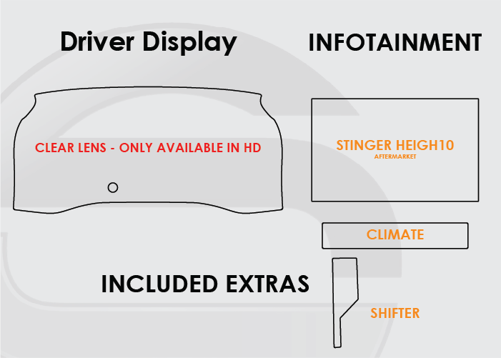 2016-2023 Toyota Tacoma Screen ProTech Kit Driver Display Stinger Aftermarket Infotainment Climate Shifter