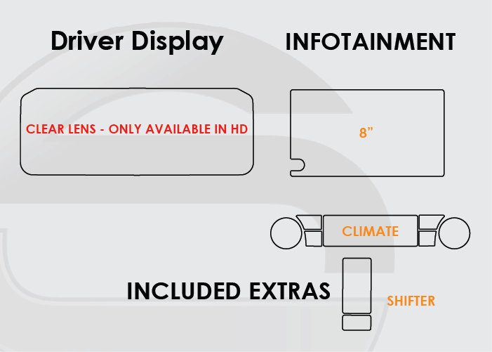 2024-2025 Toyota Tacoma Screen ProTech Kit Driver Display 8in Infotainment Climate Shifter