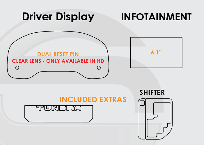 2014-2019 Toyota Tundra Screen ProTech Kit Dual Pin Driver Display 6.1in Infotainment Climate Center Console