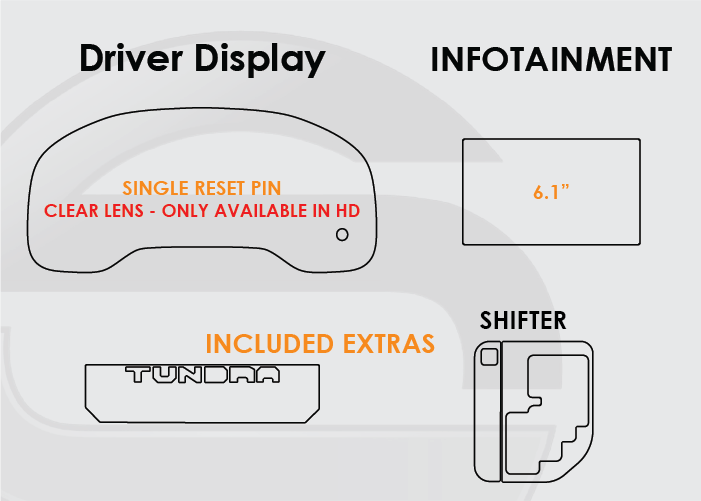 2014-2019 Toyota Tundra Screen ProTech Kit Single Pin Driver Display 6.1in Infotainment Climate Center Console