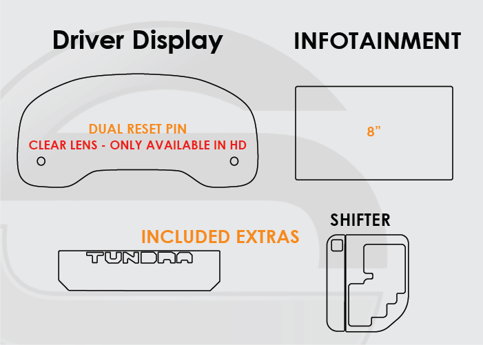 2020-2021 Toyota Tundra Screen ProTech Kit Dual Pin Driver Display 8in Infotainment Climate Center Console