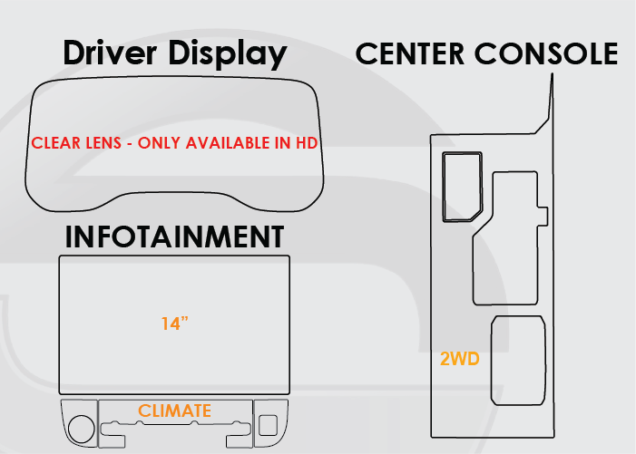 2022-2025 Toyota Tundra Screen ProTech Kit Driver Display 14in Infotainment Climate 2WD Center Console
