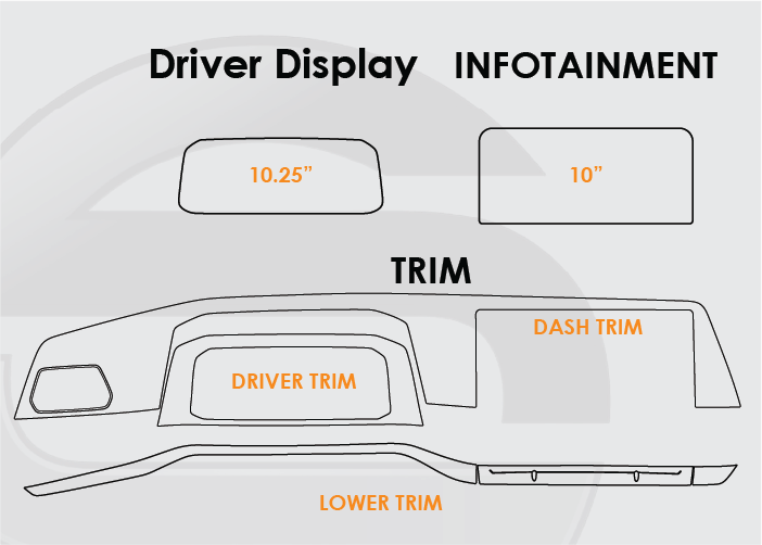 2022-2025 VW Golf GTI/R Screen ProTech Kit Driver Display 10n Infotainment Trim