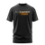 showing image of short sleeve shirt in color black with white and orange lettering screen printed over the chest saying only tundra fans.