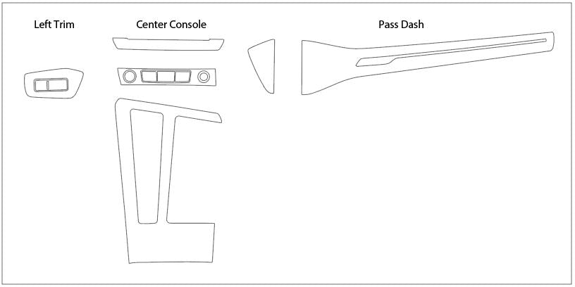 Audi A7 Additional Dash Pieces Screen ProTech Kit for years 2019, 2020, 2021, 2022, 2023